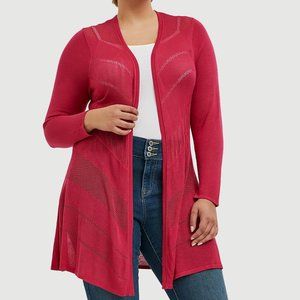 NWT Torrid Fuchsia Pink Pointelle Cardigan size 4